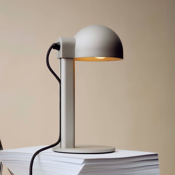 HAY Stolní lampa Posto, stříbrná/šedá, výška 28 cm, E14, hliník, Hliník / šedá / zinek, Obývací pokoj / jídelna, Hliník, Design