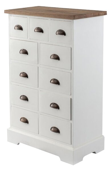 Komoda Brighton 11 zásuvek white&natural