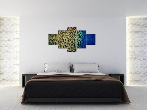 Obraz - Páví peří (125x70 cm)