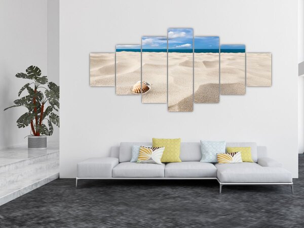 Obraz - Mušle na pláži (210x100 cm)