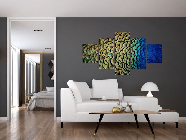 Obraz - Páví peří (125x70 cm)