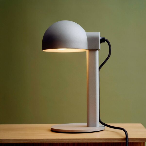 HAY Stolní lampa Posto, stříbrná/šedá, výška 28 cm, E14, hliník, Hliník / šedá / zinek, Obývací pokoj / jídelna, Hliník, Design