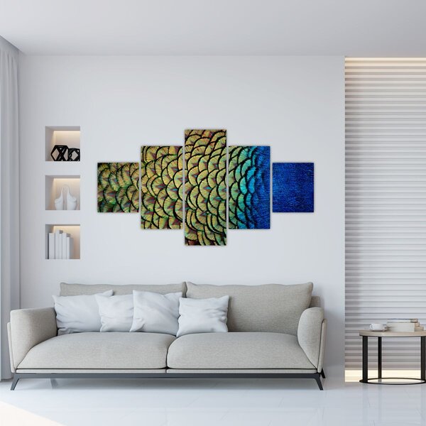 Obraz - Páví peří (125x70 cm)