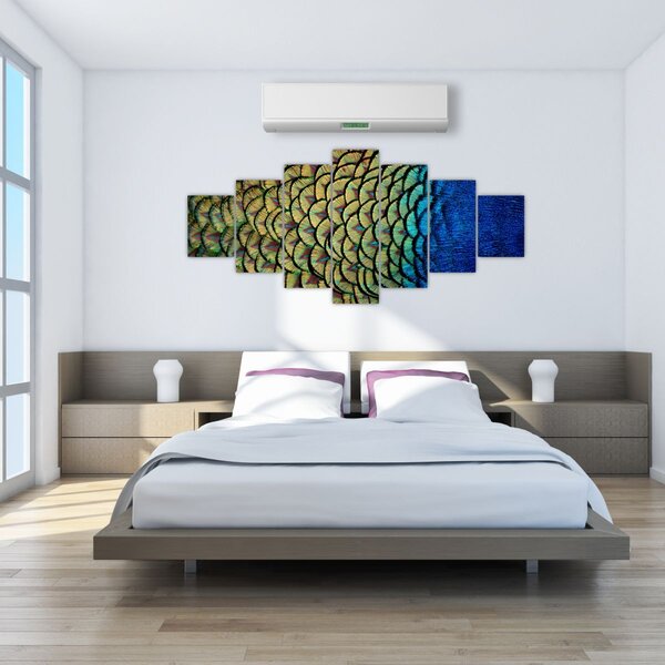 Obraz - Páví peří (210x100 cm)