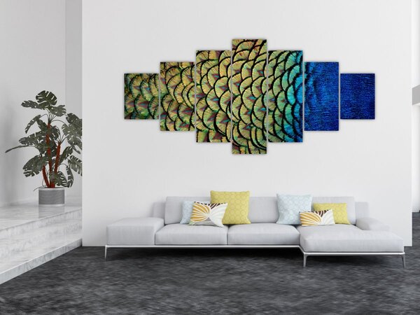 Obraz - Páví peří (210x100 cm)