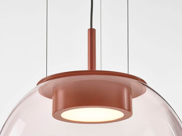 Designová závěsné svítidlo Brokis Orbis PC1291, ø 50cm Povrch Montury: kov - černý matný komaxit (CCS846), Barva skla: šedá kouřová - transparentní sklo (CGC516), Povrchová úprava baldachýnu: kov - černý matný komaxit (CCSC619)