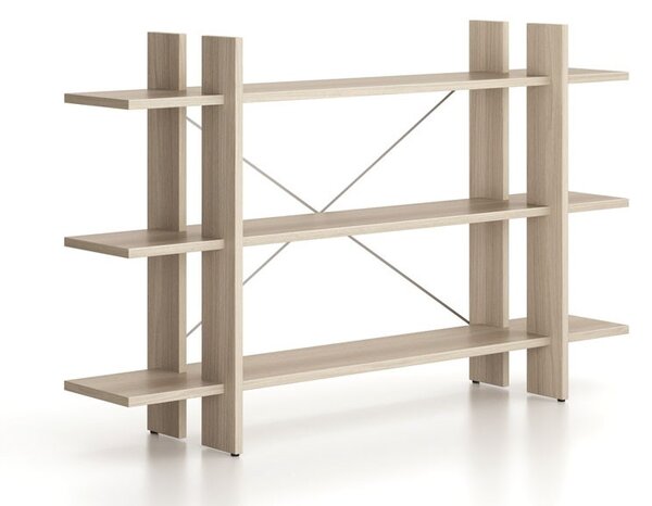 Kancelářský regál nízký dlouhý SOLID, 1800 x 400 x 1075 mm, dub přírodní