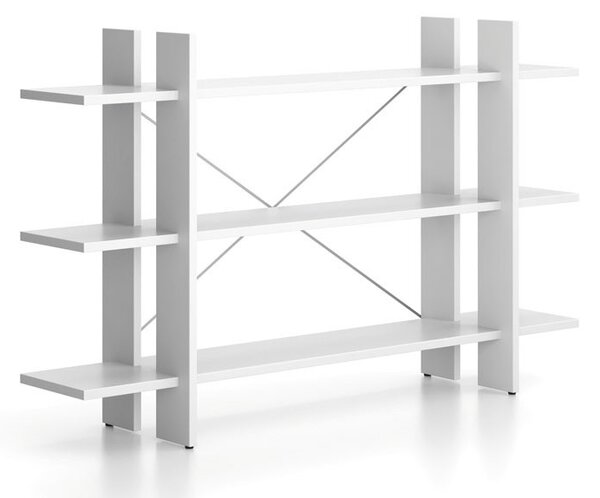 Kancelářský regál nízký dlouhý SOLID, 1800 x 400 x 1075 mm, bílá