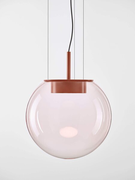 Designová závěsné svítidlo Brokis Orbis PC1291, ø 50cm Povrch Montury: kov - černý matný komaxit (CCS846), Barva skla: šedá kouřová - transparentní sklo (CGC516), Povrchová úprava baldachýnu: kov - černý matný komaxit (CCSC619)