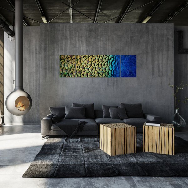 Obraz - Páví peří (170x50 cm)
