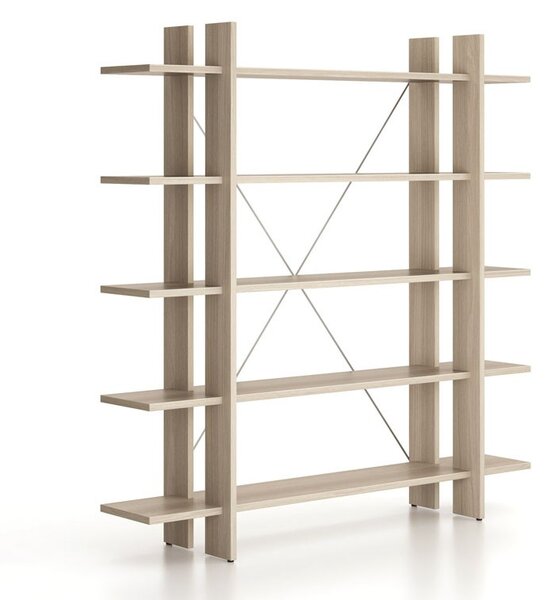 Kancelářský regál vysoký dlouhý SOLID, 1800 x 400 x 1825 mm, dub přírodní