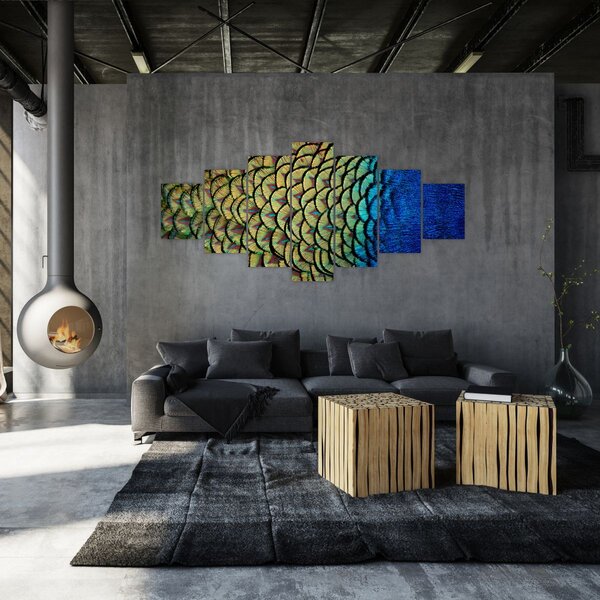 Obraz - Páví peří (210x100 cm)
