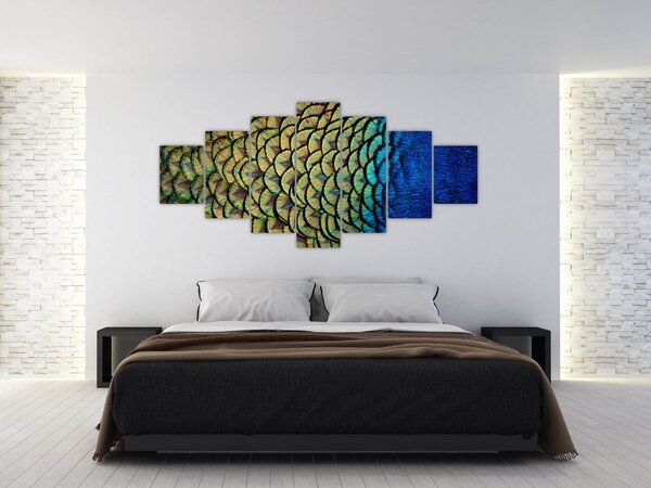 Obraz - Páví peří (210x100 cm)