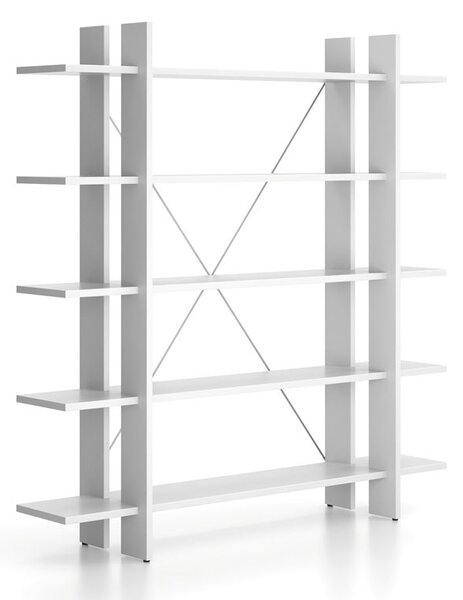 Kancelářský regál vysoký dlouhý SOLID, 1800 x 400 x 1825 mm, bílá