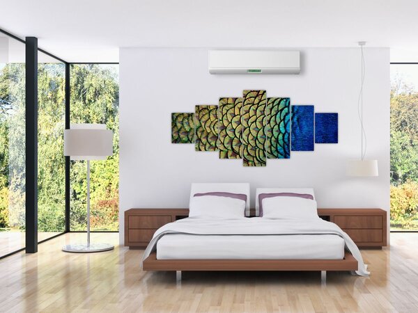 Obraz - Páví peří (210x100 cm)