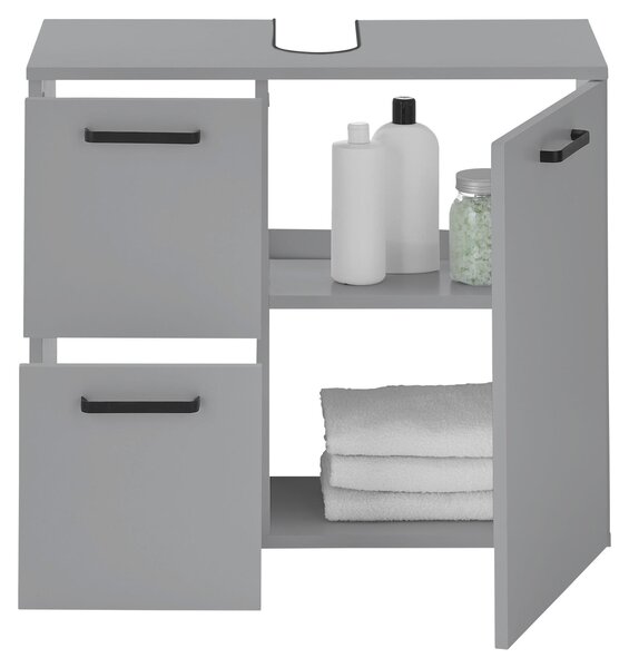 SKŘÍŇKA POD UMYVADLO, šedá, šedá, 70/60/35 cm MID.YOU - Koupelnové série, Online Only
