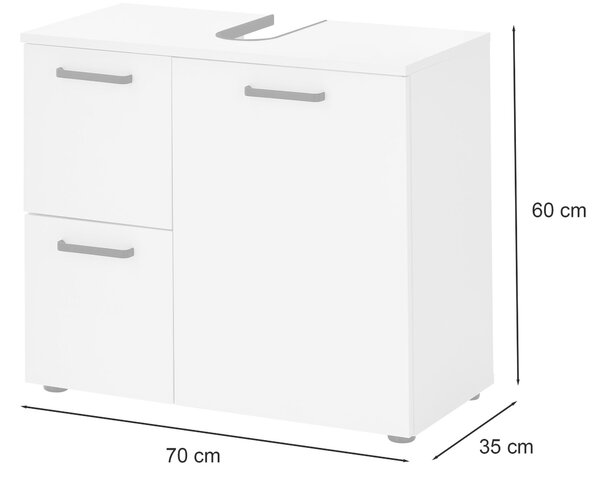 SKŘÍŇKA POD UMYVADLO, šedá, šedá, 70/60/35 cm MID.YOU - Koupelnové série, Online Only