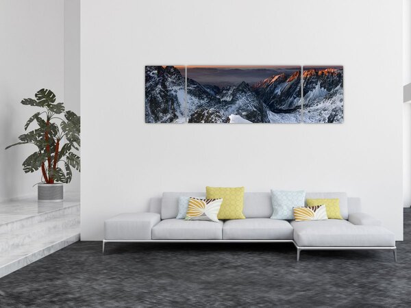 Obraz - Východ slunce v horách (170x50 cm)