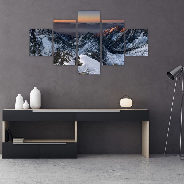 Obraz - Východ slunce v horách (125x70 cm)