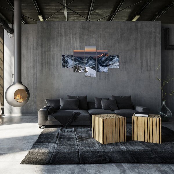 Obraz - Východ slunce v horách (125x70 cm)