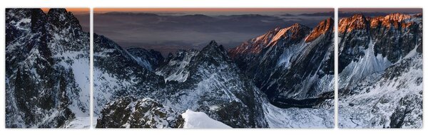 Obraz - Východ slunce v horách (170x50 cm)