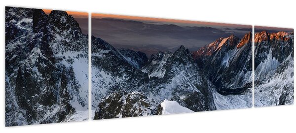 Obraz - Východ slunce v horách (170x50 cm)