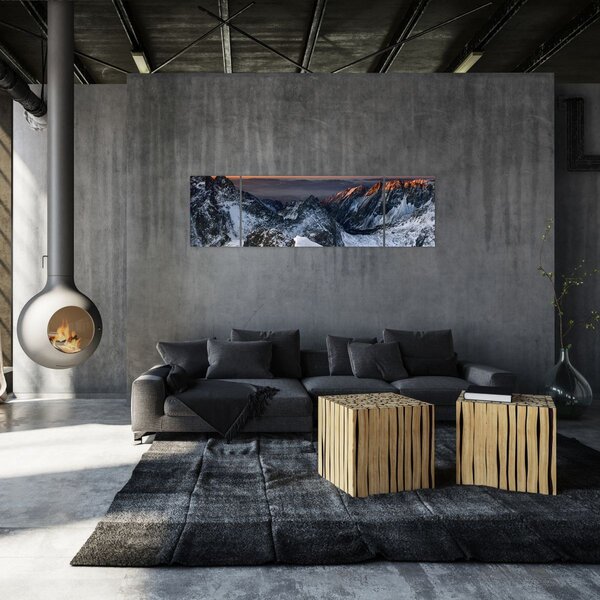 Obraz - Východ slunce v horách (170x50 cm)