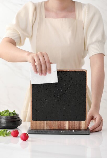 XinZuo Akáciový magnetický stojan na nože HezHen