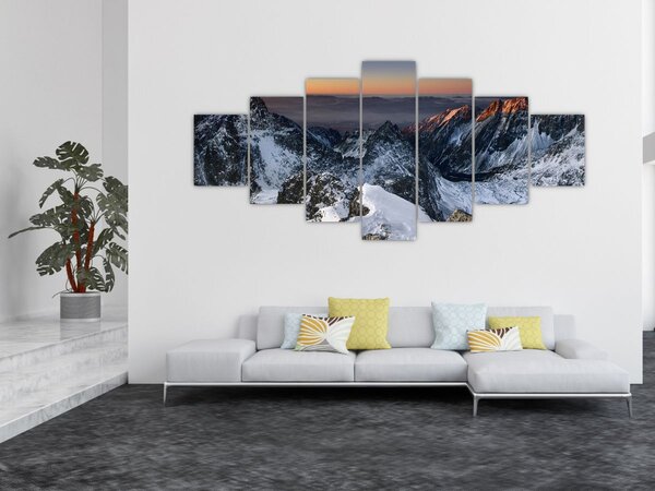 Obraz - Východ slunce v horách (210x100 cm)