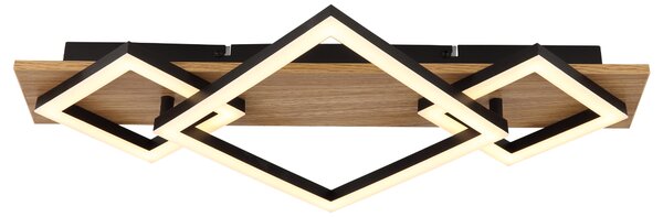 Stropní LED svítidlo BEATRIX 7 černá/světlé dřevo