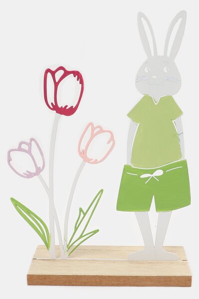 Sinsay - Stojící velikonoční dekorace se zajíčkem a tulipány - vícebarevná