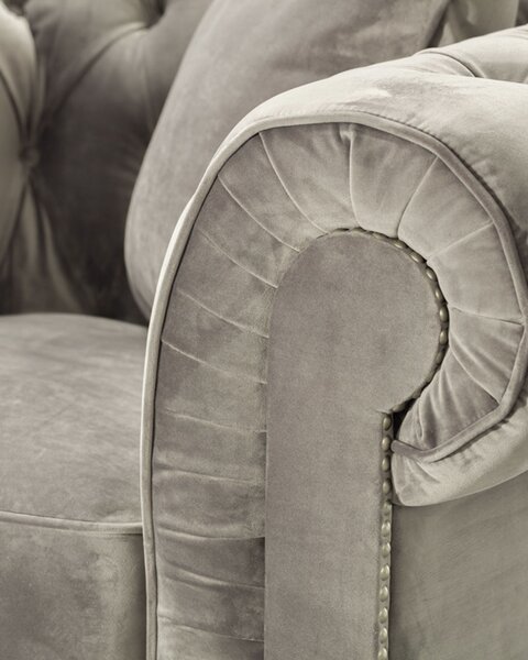 Křeslo Chesterfield Classic Velvet Dark Grey 118x96x77cm