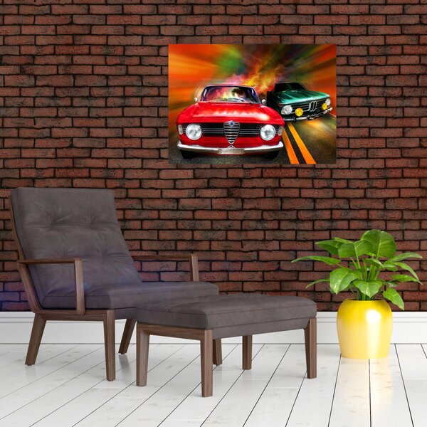 Obraz - Retro závodní auta (70x50 cm)