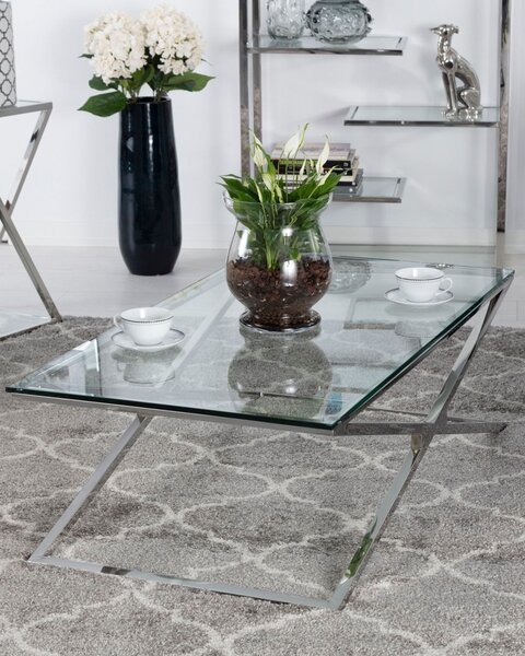 Stolek Flavio silver 130x70x41cm