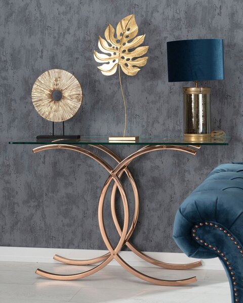 Boční stolek Chica rose gold 128x40x79cm