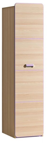Šatní skříň LORENZO L2 fialová (45 x 188) cm – kompaktní šířka i do malé ložnice
