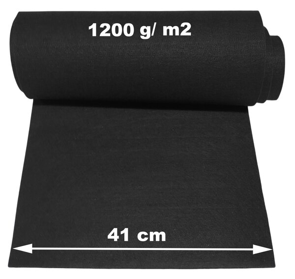 Plsť 8 mm pro dekorativní akustický panel, Černá barva, šířka 41 cm