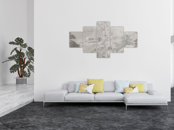 Obraz - Čínská krajina (125x70 cm)