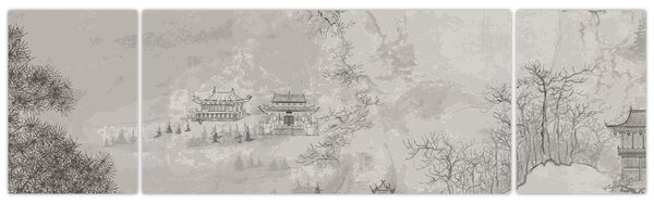Obraz - Čínská krajina (170x50 cm)