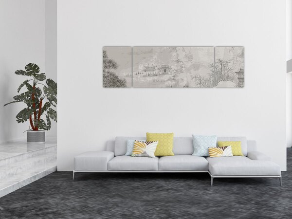 Obraz - Čínská krajina (170x50 cm)