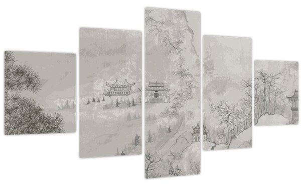 Obraz - Čínská krajina (125x70 cm)