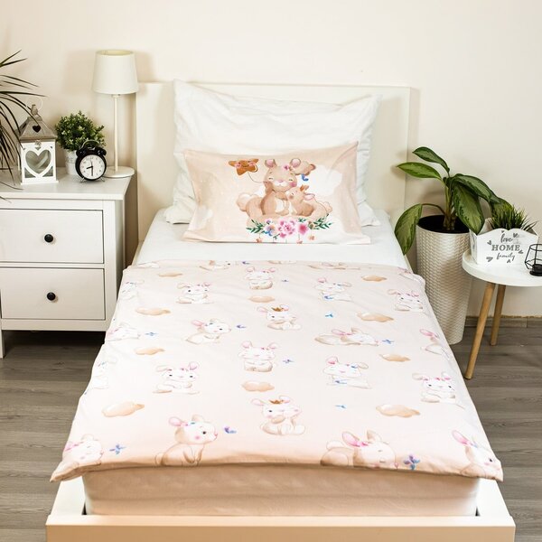 Bavlněné povlečení do postýlky BUNNY STAR béžové Rozměr povlečení: 40 x 60 cm | 100 x 135 cm