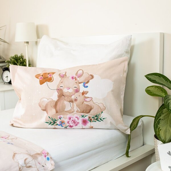 Bavlněné povlečení do postýlky BUNNY STAR béžové Rozměr povlečení: 40 x 60 cm | 100 x 135 cm