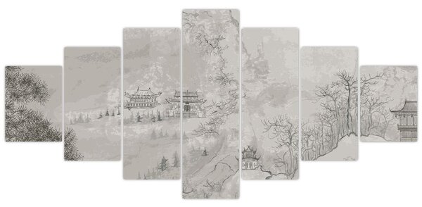 Obraz - Čínská krajina (210x100 cm)
