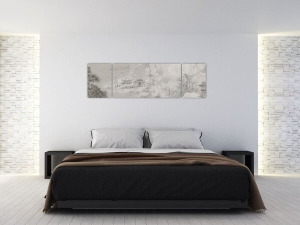 Obraz - Čínská krajina (170x50 cm)