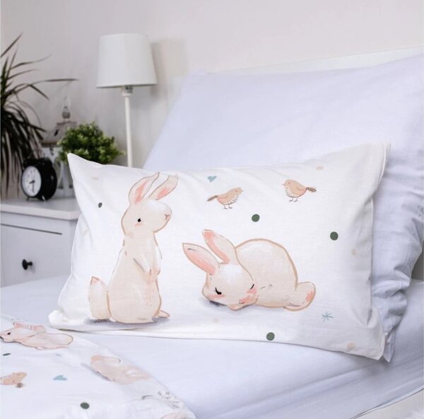 Bavlněné povlečení do postýlky BUNNIES bílé Rozměr povlečení: 40 x 60 cm | 100 x 135 cm