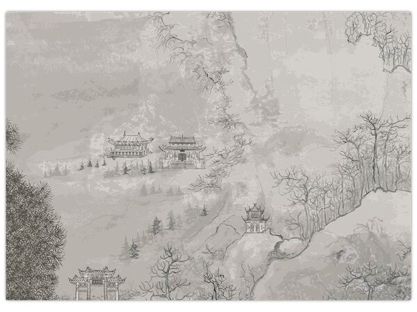 Obraz - Čínská krajina (70x50 cm)