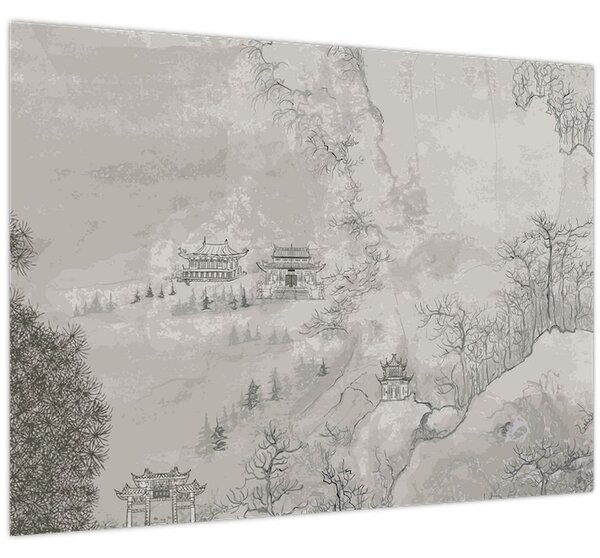 Obraz - Čínská krajina (70x50 cm)
