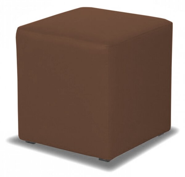 Taburet CUBE látka (33 x 33) cm – měkká PUR pěna pro pohodlné sezení hnědá