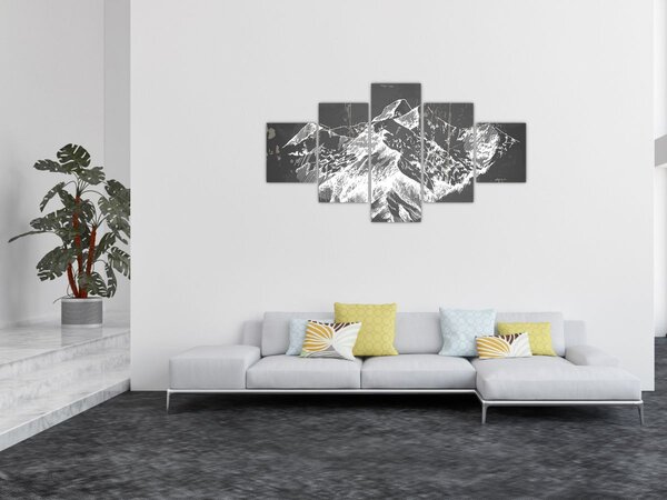 Obraz - Ilustrace hor (125x70 cm)